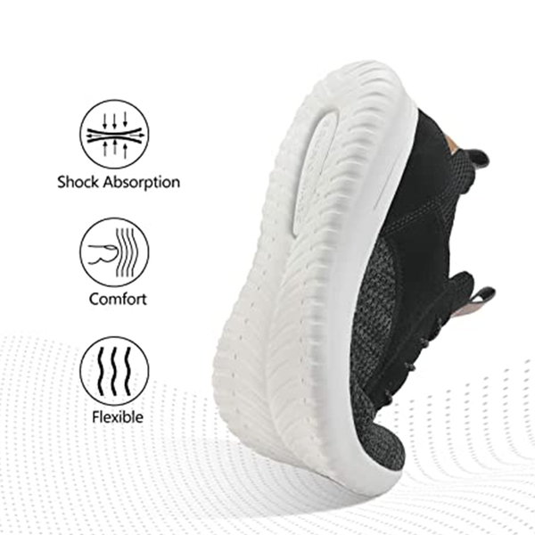 Men's Casual Lightweight Walking Shoes - BLACK GREY - 1